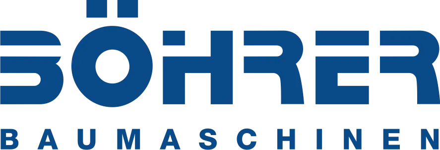 Logo von BÖHRER BAUMASCHINEN mit stilisiertem, blauen Schriftzug „BÖHRER“ in Großbuchstaben und modernem, kantigem Design. Darunter das Wort „BAUMASCHINEN“ in blauem Großbuchstabentext mit weitem Buchstabenabstand. | Logo of BÖHRER BAUMASCHINEN with a stylized blue “BÖHRER” wordmark in uppercase letters featuring a modern, angular design. Below it, the word “BAUMASCHINEN” appears in widely spaced blue capital letters.